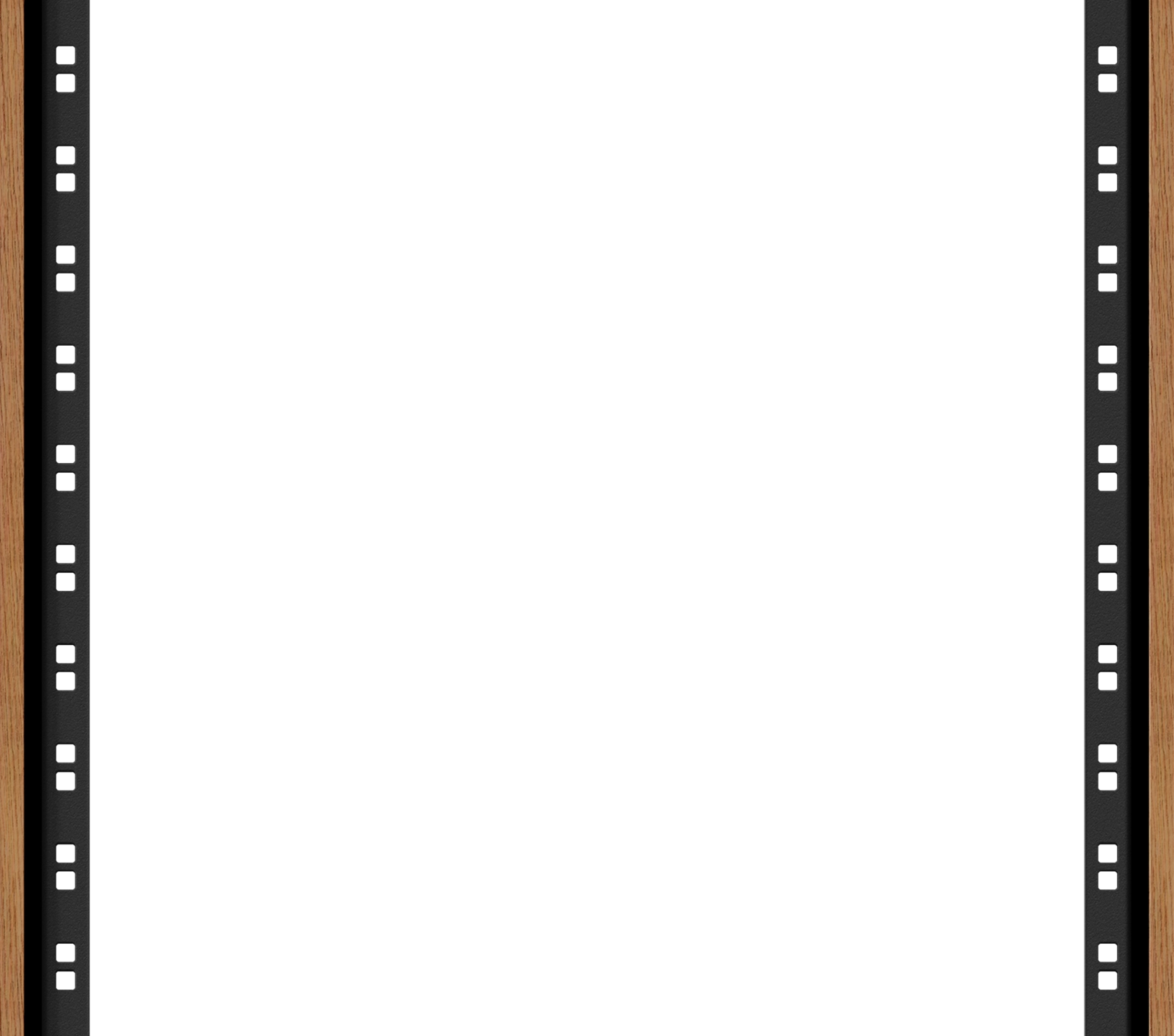 Close-up of vertical black metal rack rails with square mounting holes on wood background.