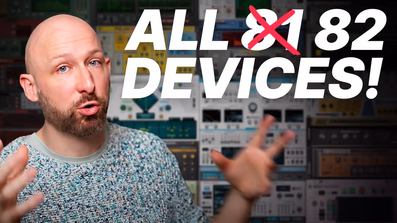 YouTube tutorial thumbnail titled "All 82 Devices!" featuring a man gesturing with his hands.