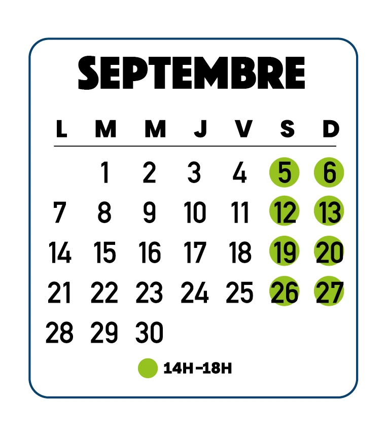 Calendrier ouverture septembre