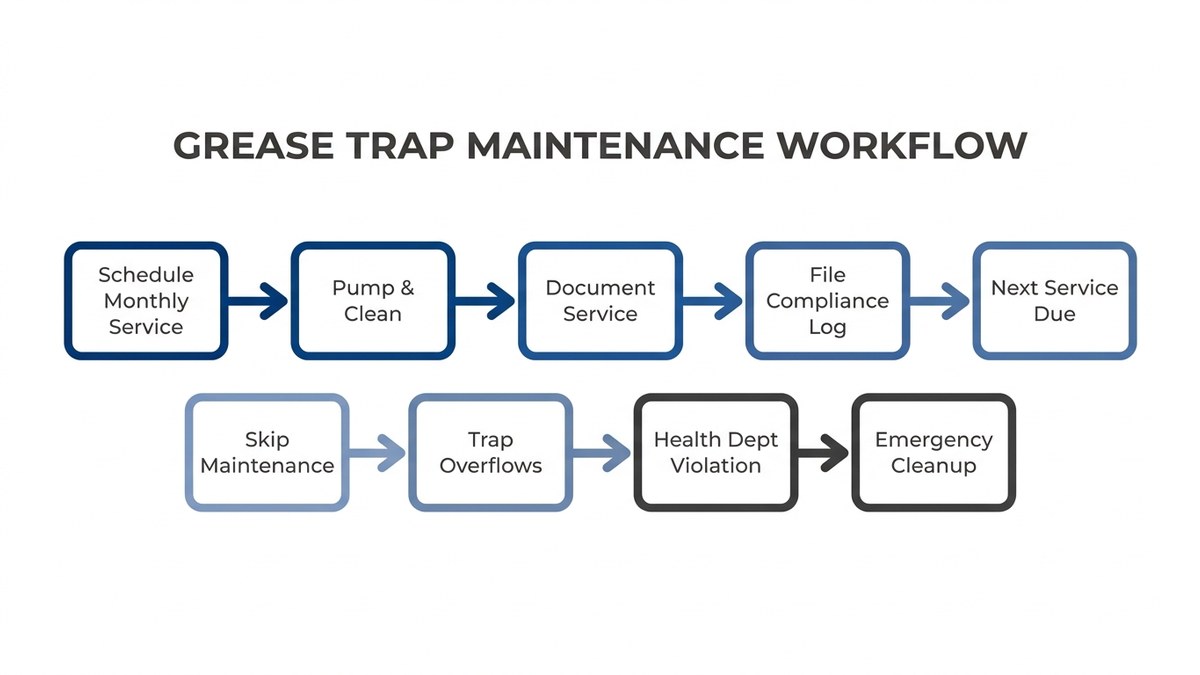 Grease trap maintenance schedule with compliance milestones