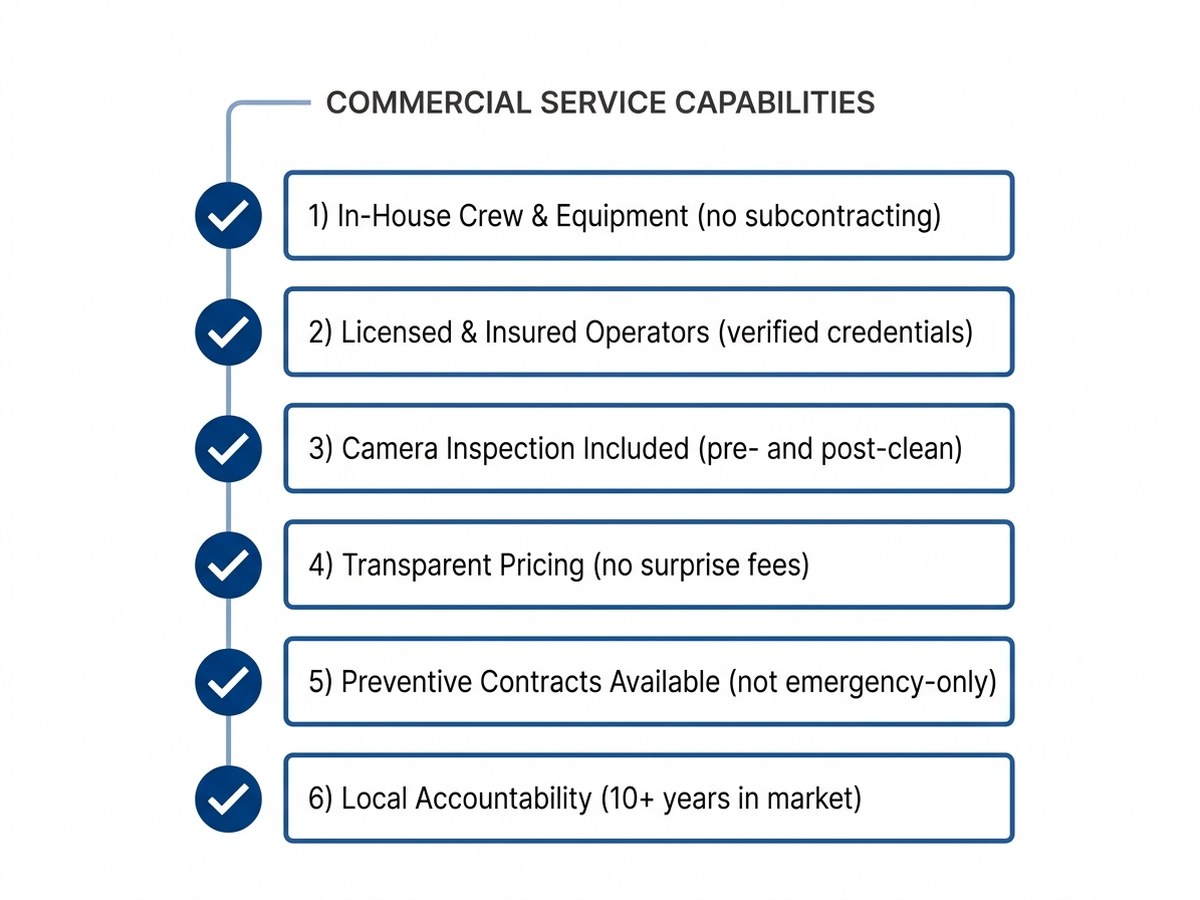 Facility manager checklist for evaluating commercial hydro jetting providers