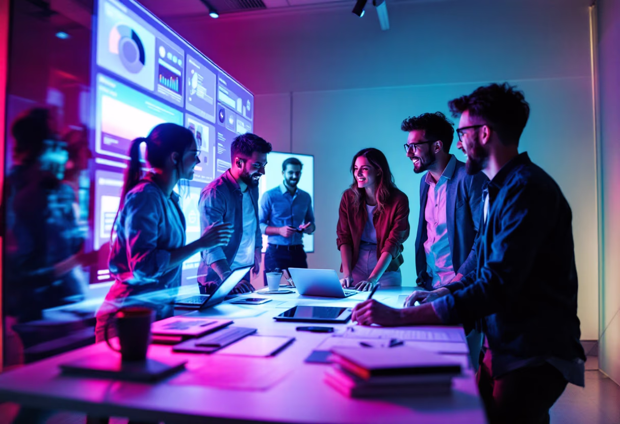 image of an office collaboration scene (for a mobility and transportation)