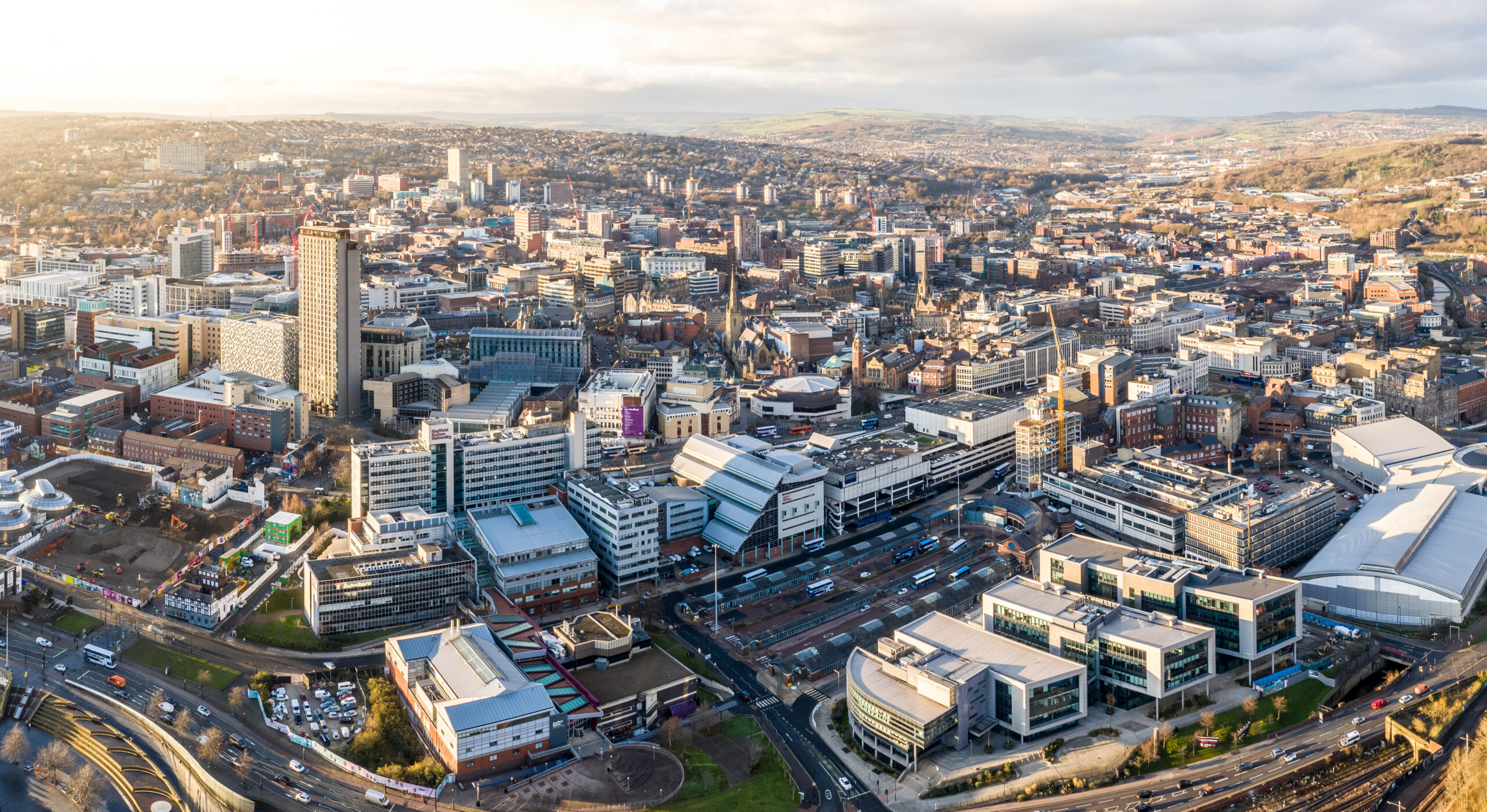 Aerial View of Sheffield City Centre