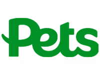 Green text spelling Pets on a transparent background.
