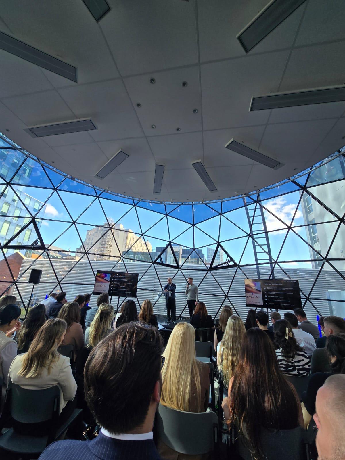 Image of Callum speaking at a Meta event