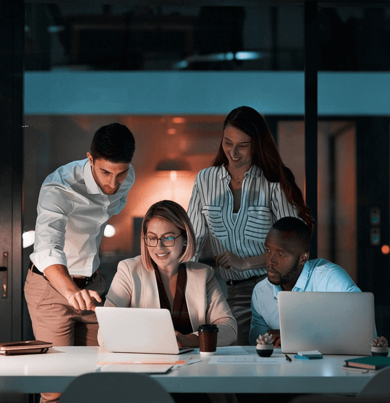 Life sciences content experts collaborating on omnichannel strategy and digital content delivery