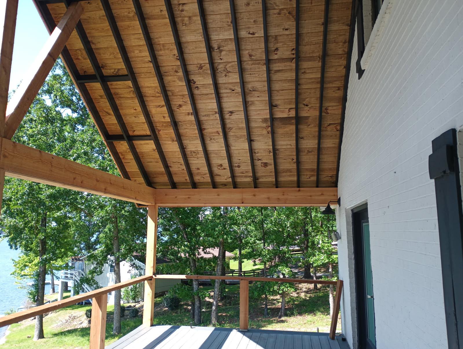 Lakefront deck build Lake Martin Alabama