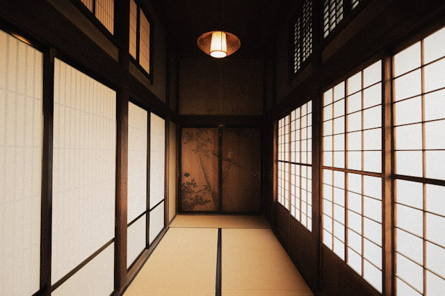 Japanese building in Taito City, Tokyo, Japan