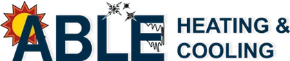 ABLE Heating & Cooling logo with a sun graphic inside the letter A.
