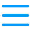 Blue menu icon with three horizontal lines.