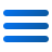 Blue menu icon with three horizontal lines.