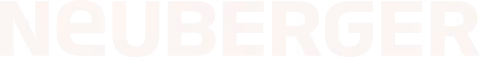 Weißes Logo des Unternehmens Neuberger auf hellem Hintergrund.