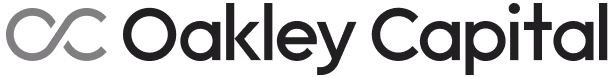 Oakley Capital Logo mit grauem Infinity-Symbol und schwarzem Text