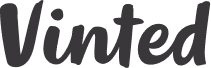 Vinted Logo - schwarzer Text in handschriftlicher Schrift auf weißem Hintergrund