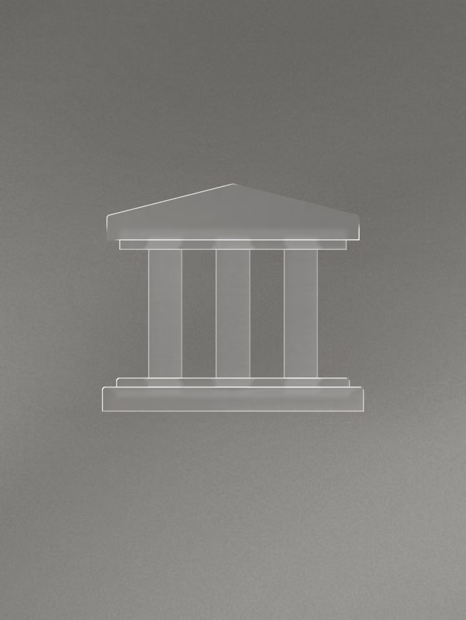 Minimalistisches Linienbild eines klassischen Gebäudes mit Säulen und Dach