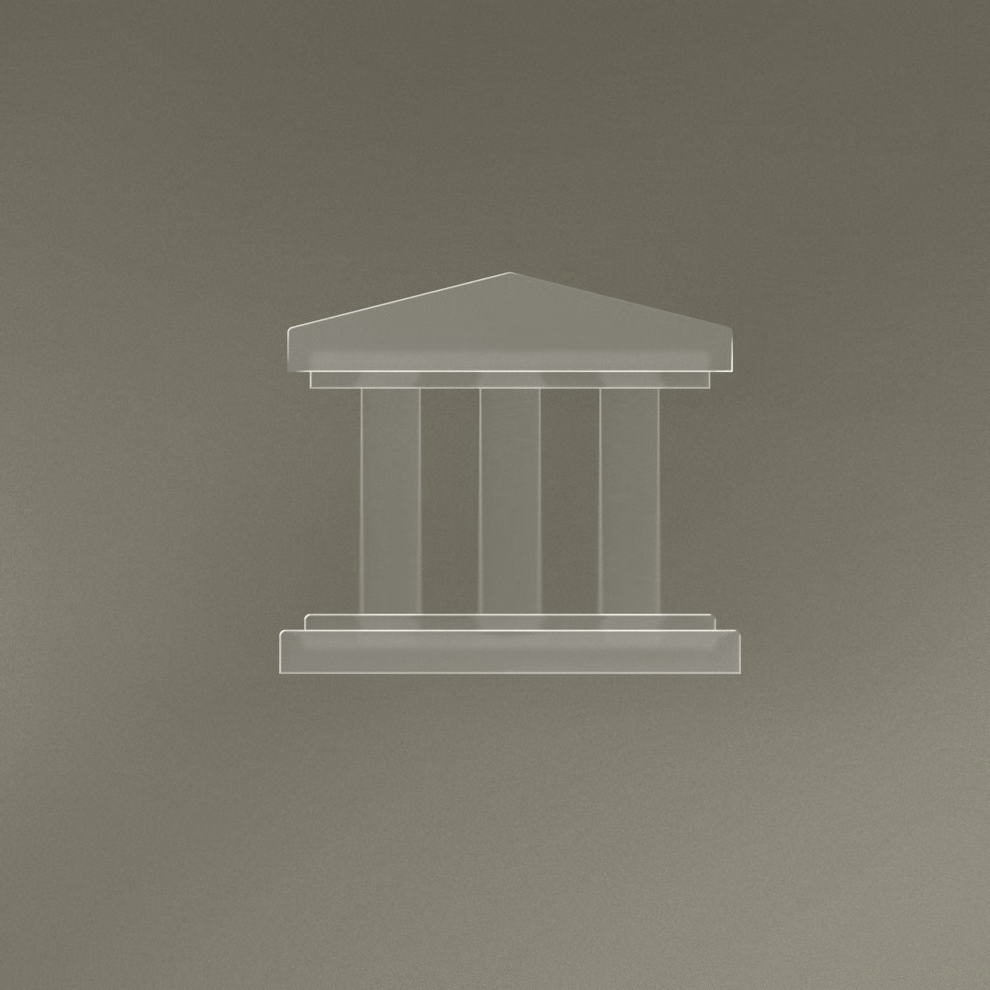 Klassisches Gebäude mit Säulen und Dach, minimalistisches Icon-Design.