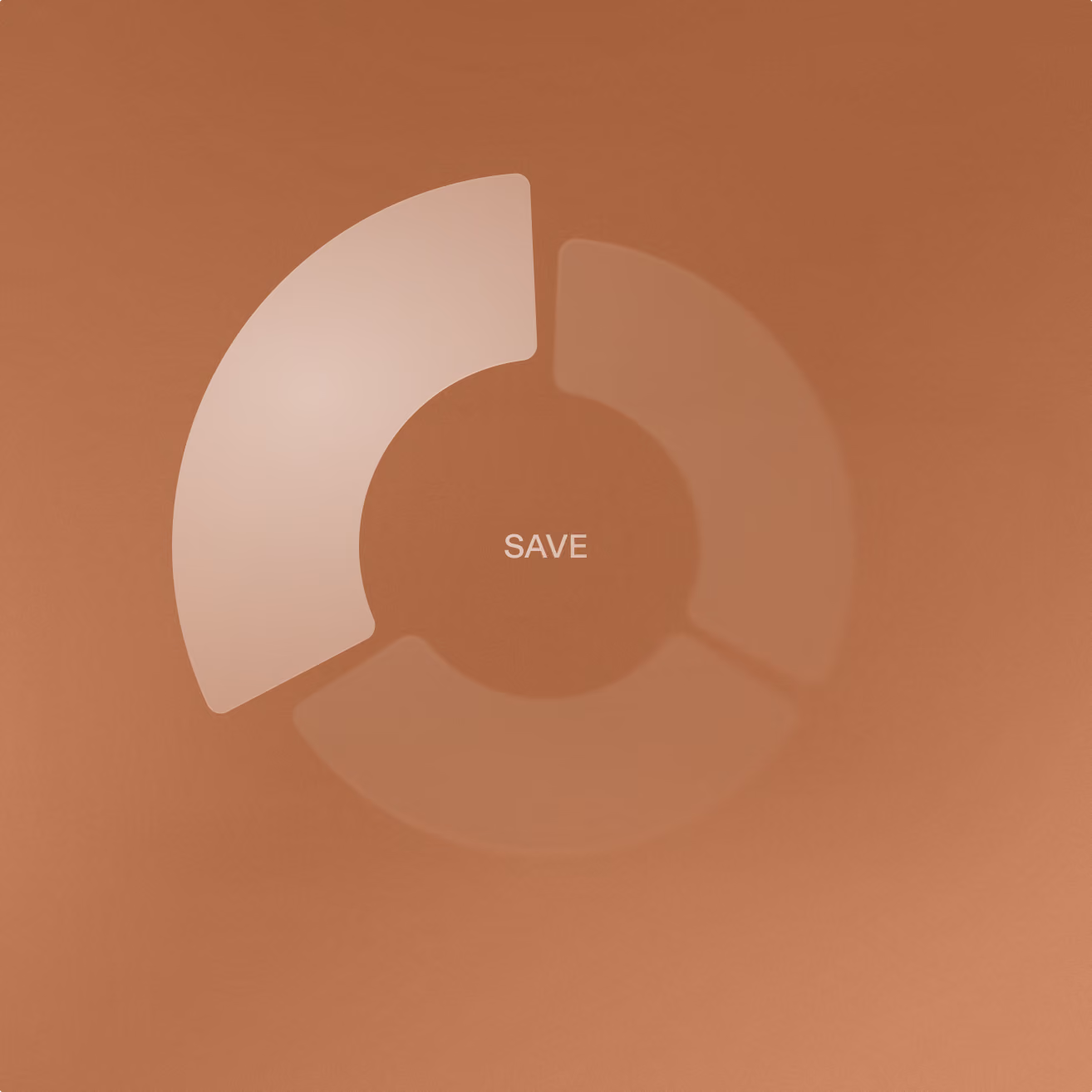 Abstrakte geometrische Formen in Brauntönen mit "SAVE" Text in der Mitte