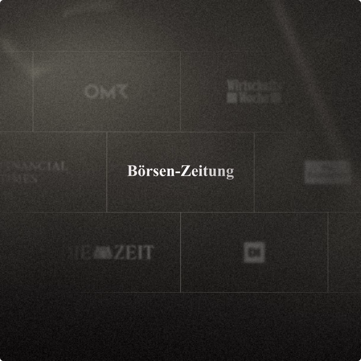 Börsen-Zeitung Logo mit mehreren Finanzlogos auf dunklem Hintergrund