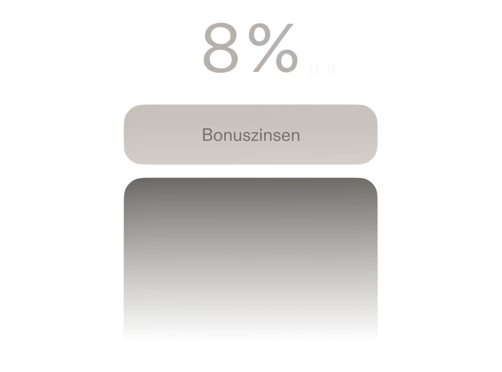 Acht Prozent Bonuszinsen Angebot mit abgerundetem Button