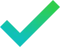 Green and blue check mark icon.