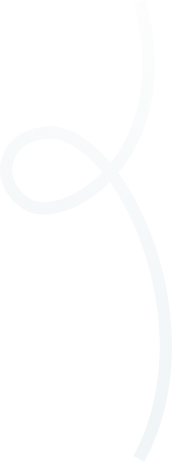 Blue curved line forming a loop and flowing vertically against a transparent background.