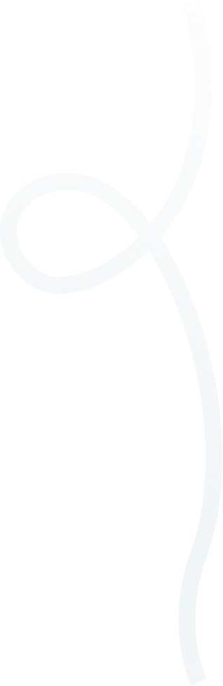 Blue curved line forming a loop and flowing vertically against a transparent background.