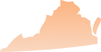 An orange icon of the Virginia state in the U.S.