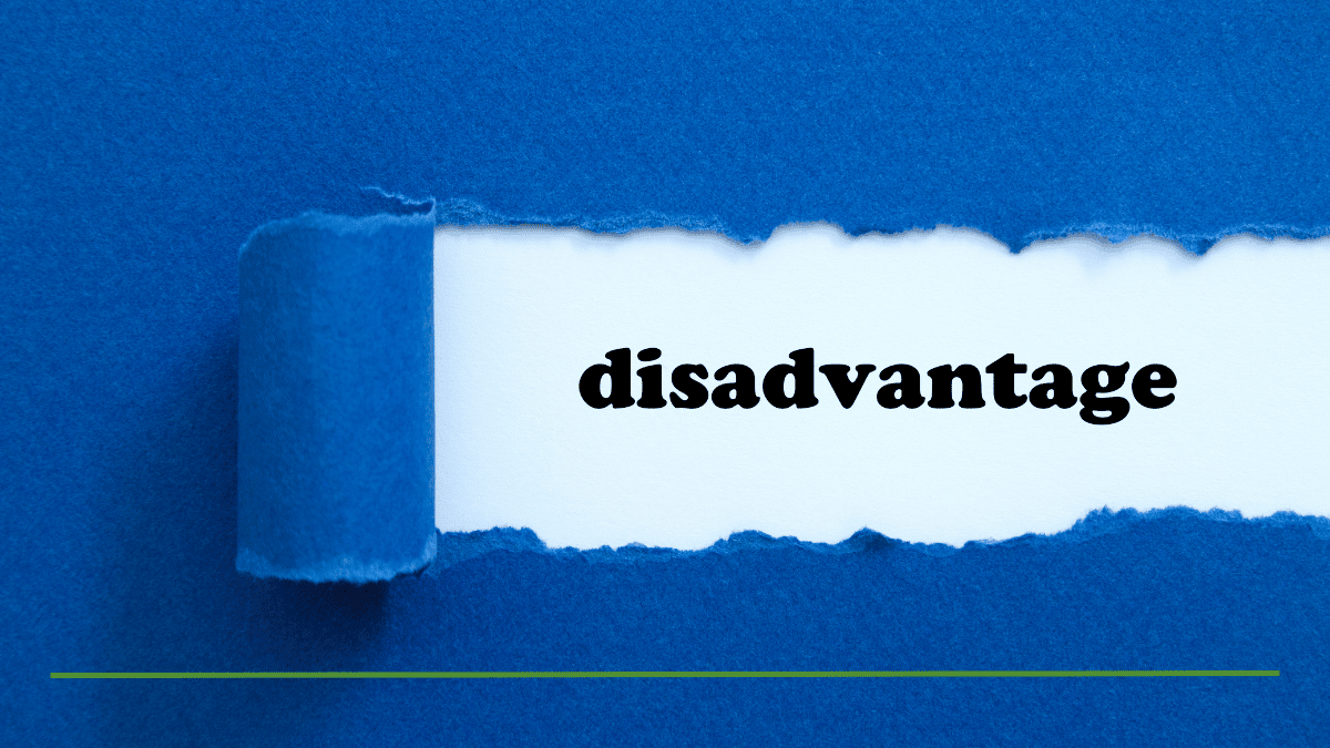 Blue paper torn open to reveal the word 'disadvantage,' illustrating the hidden disadvantages of an IRA