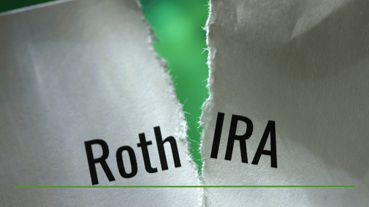 Torn paper reading 'Roth' and 'IRA' representing the decision of when not to do a Roth conversion