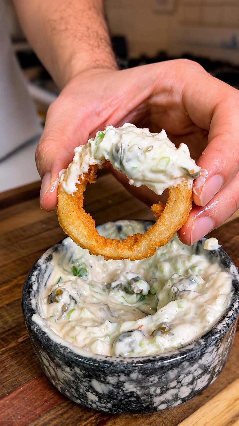 rabas fritas con salsa tartara casera