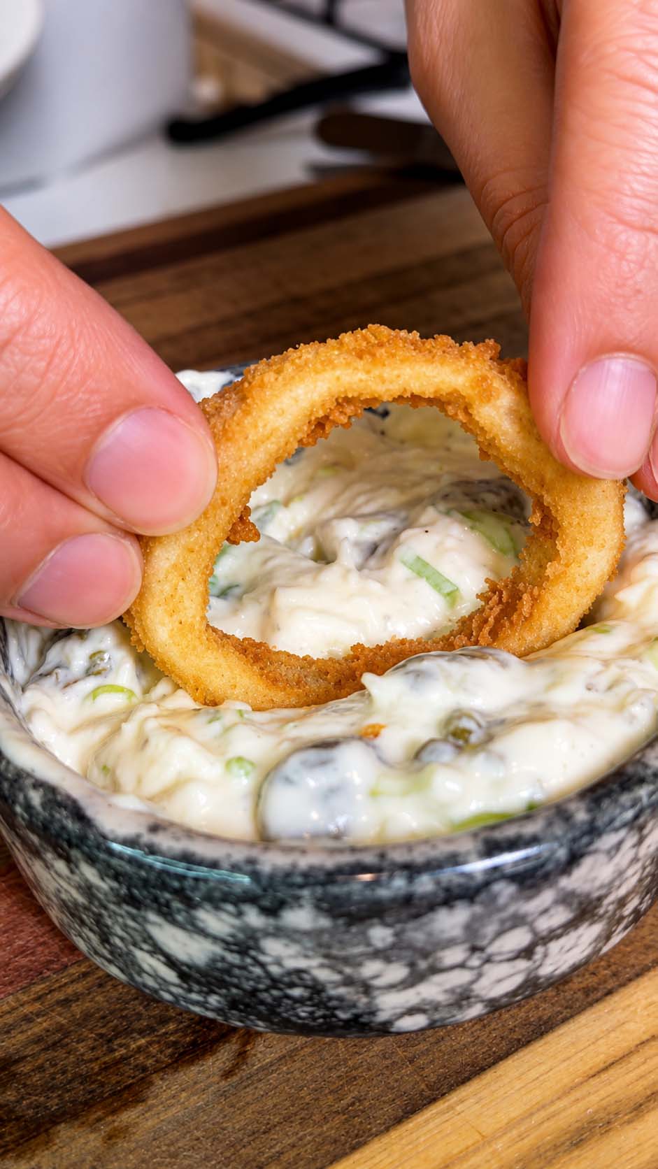 raba frita con salsa tartara