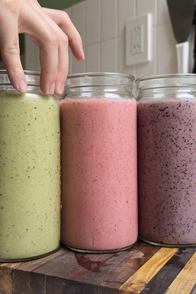 Smoothies frutales con yogurt