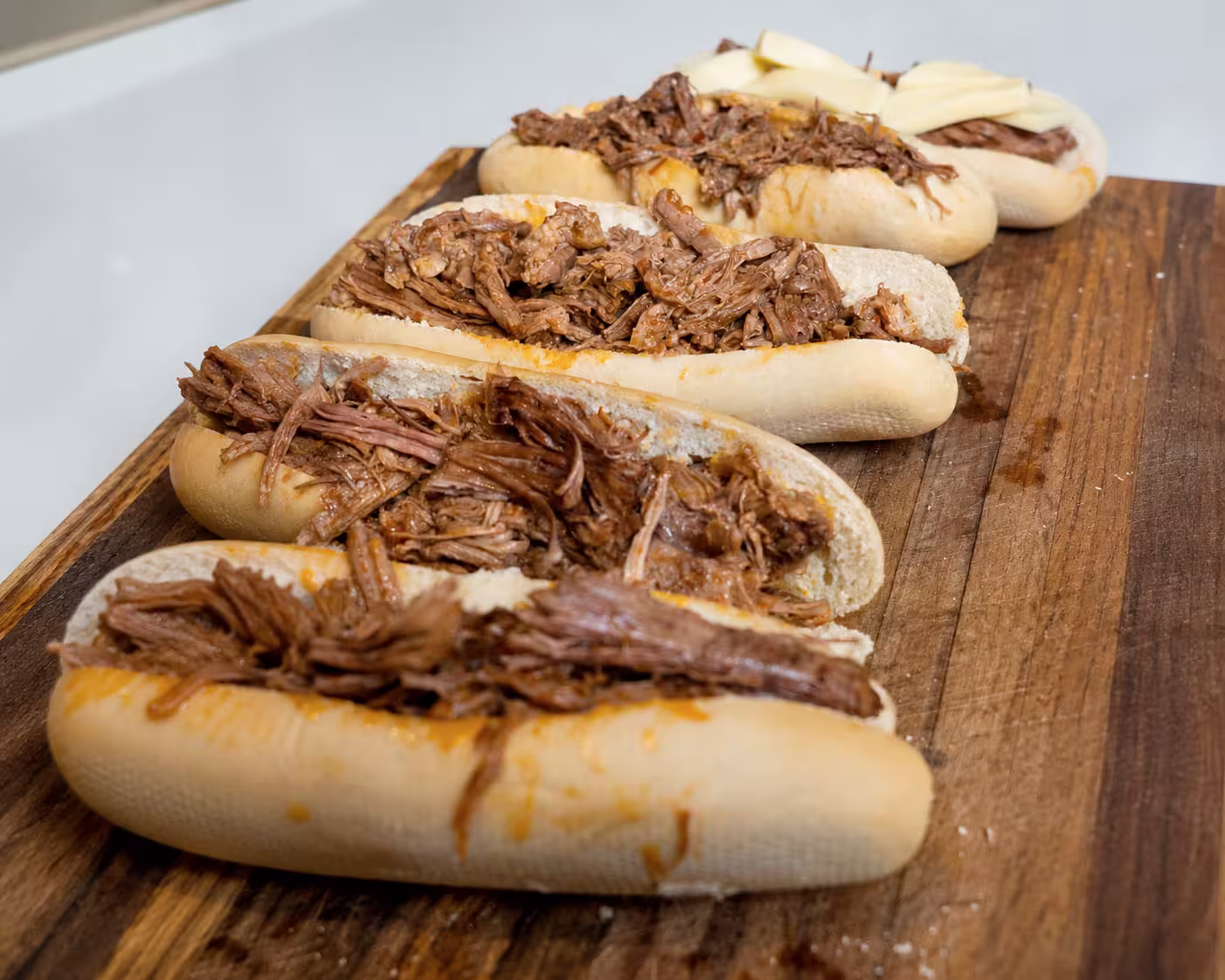 Sandwich de carne desmechada a la olla
