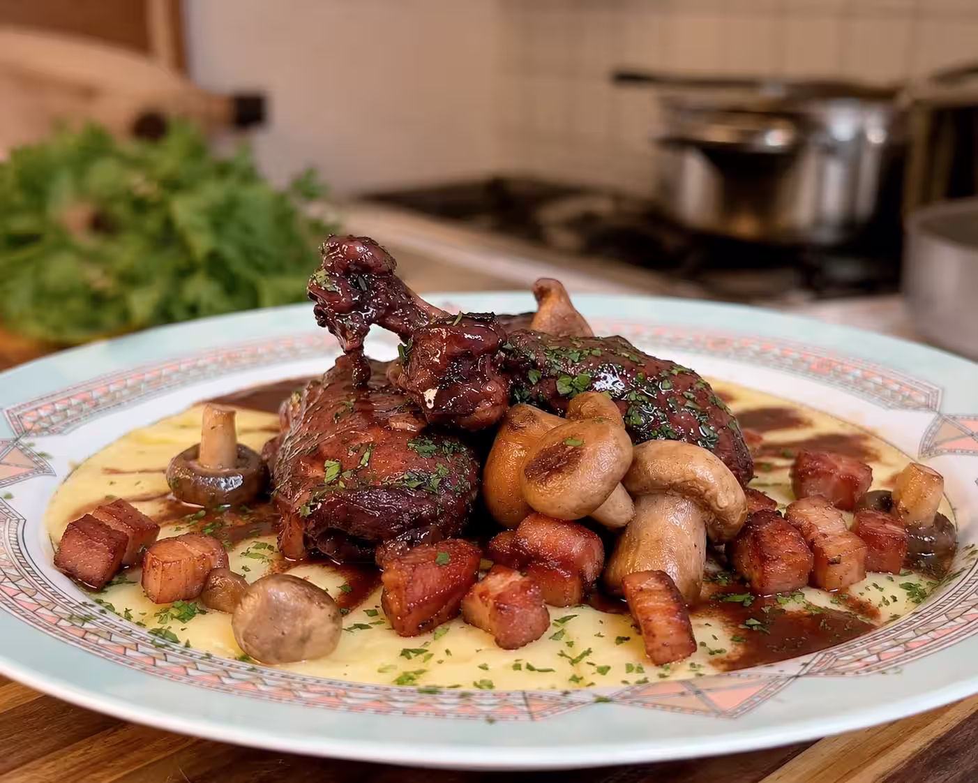 COQ AU VIN CON PURE