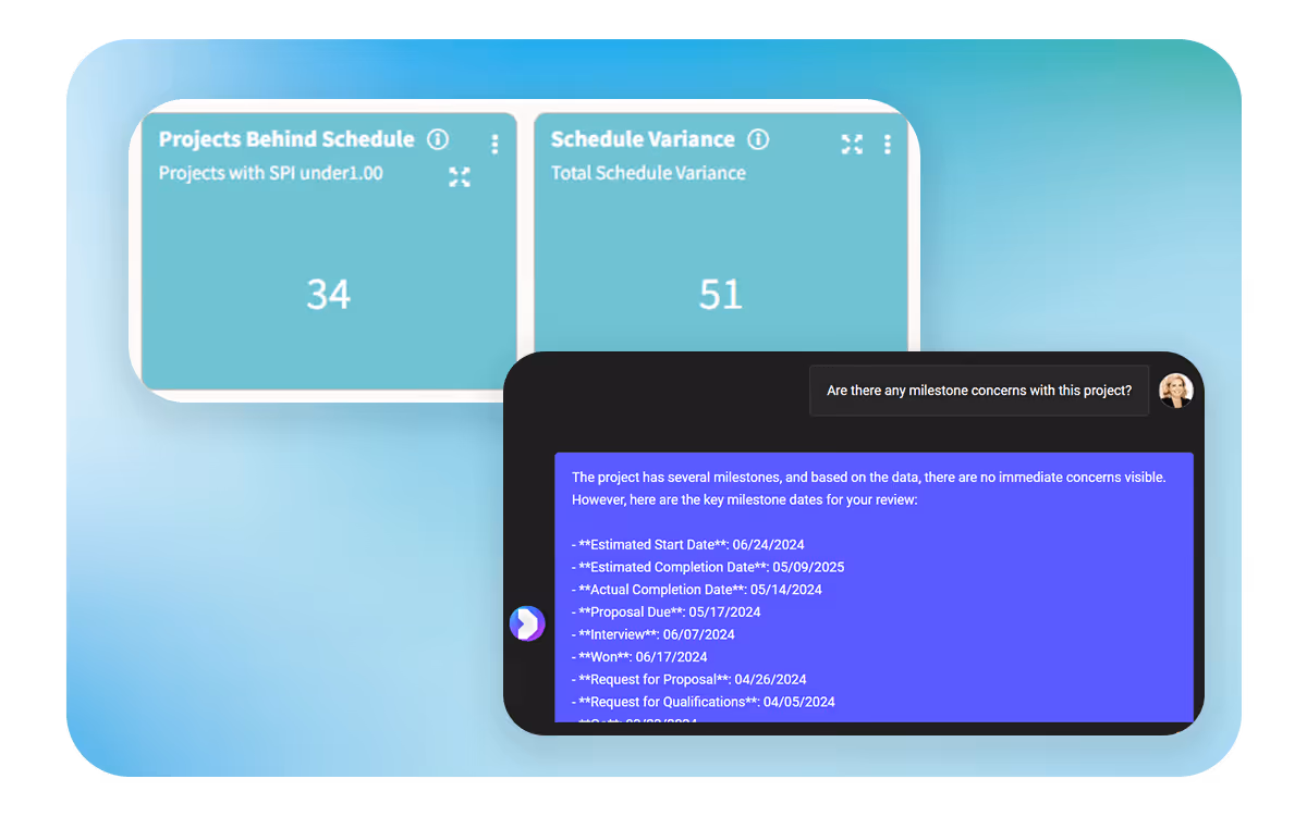 Deltek Vantagepoint project management and project health interface