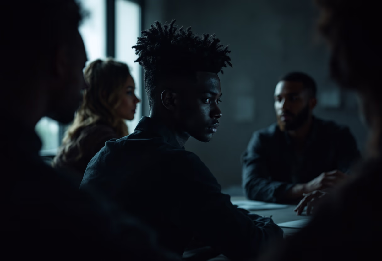 image of a diverse team in a meeting (for a edtech)