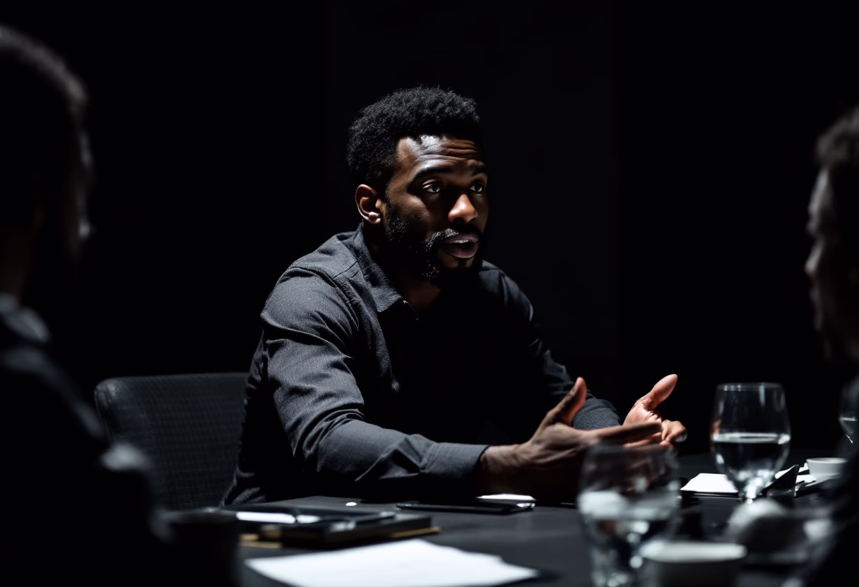 image of confident professional during a meeting