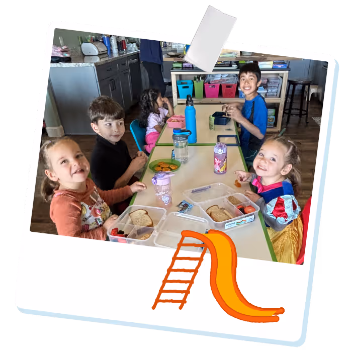 children having luch