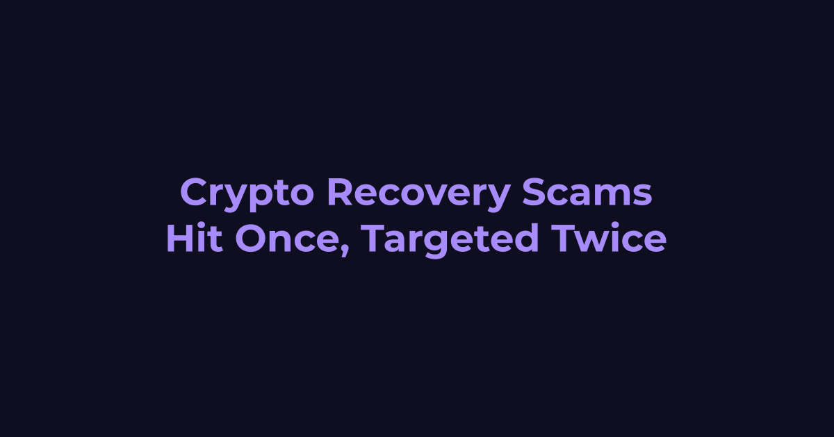 Scammed Once, Targeted Twice: The Crypto Recovery Scam Hitting Australians