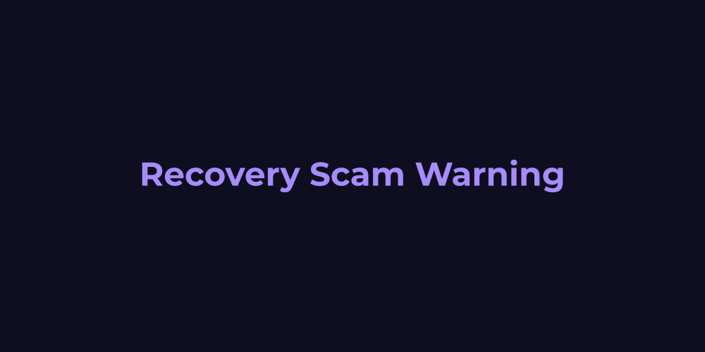 A person looking at a laptop showing a fake crypto fund recovery service website
