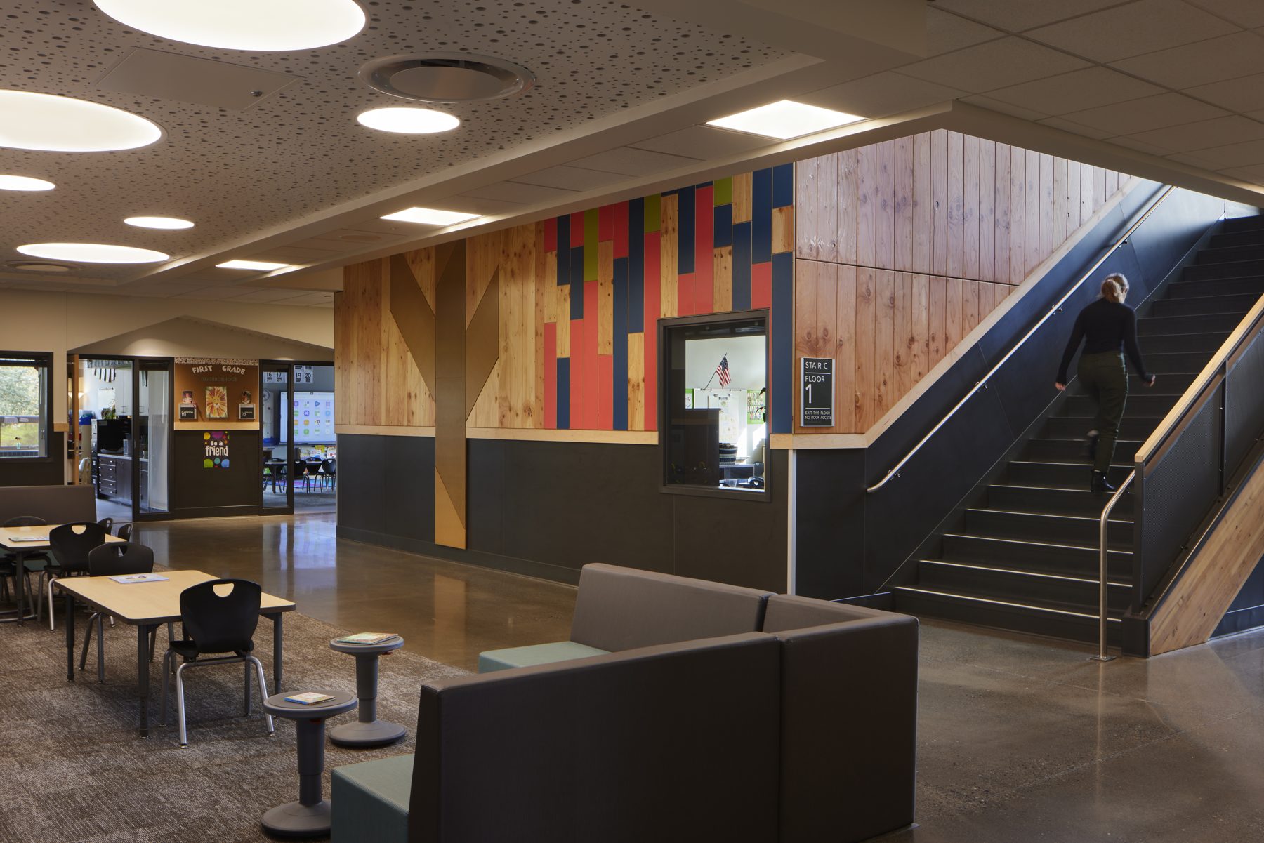 Sunnyland Elementary School interior, finish carpentry by Dawson