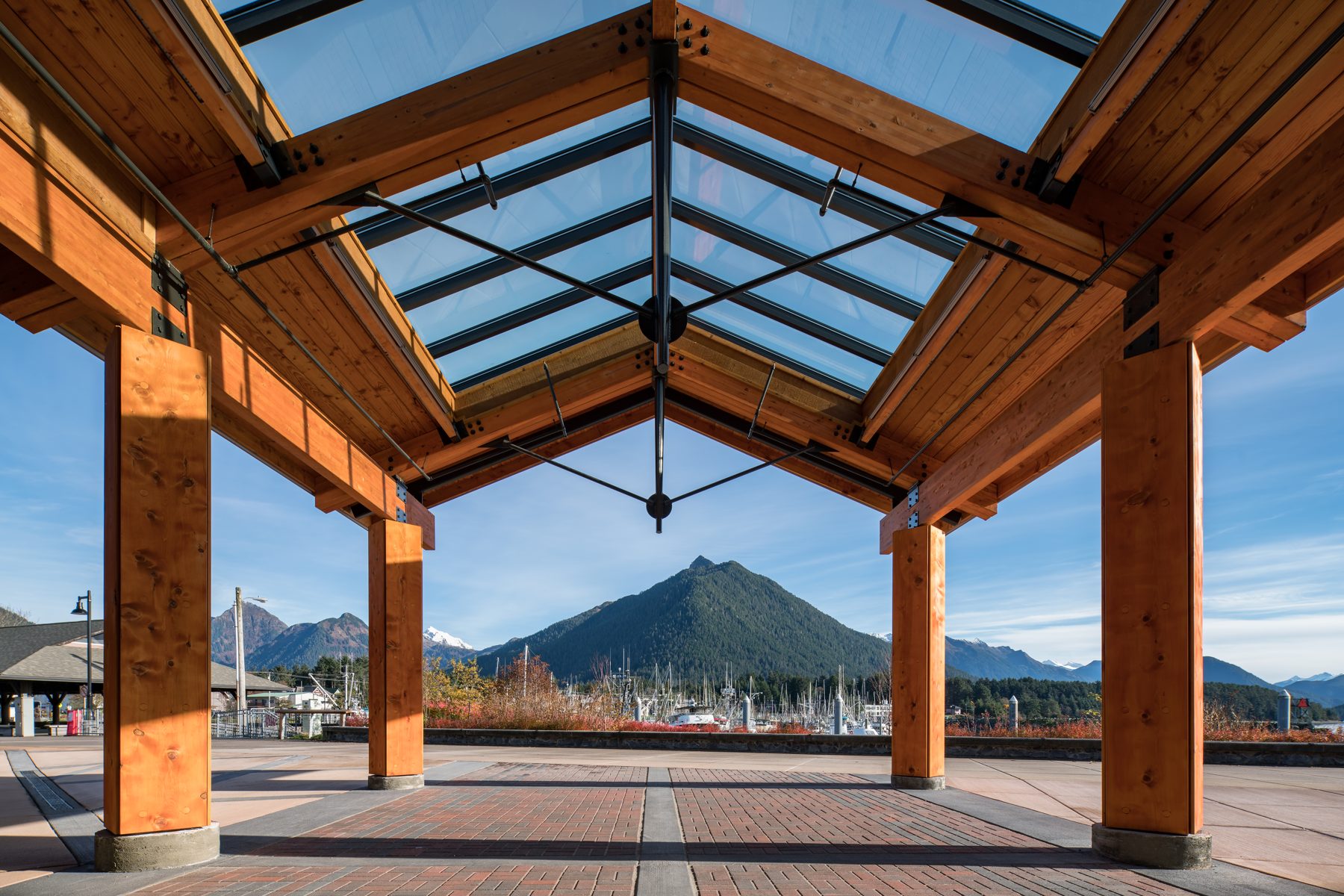 Harrigan Hall mass timber pavilion in Sitka