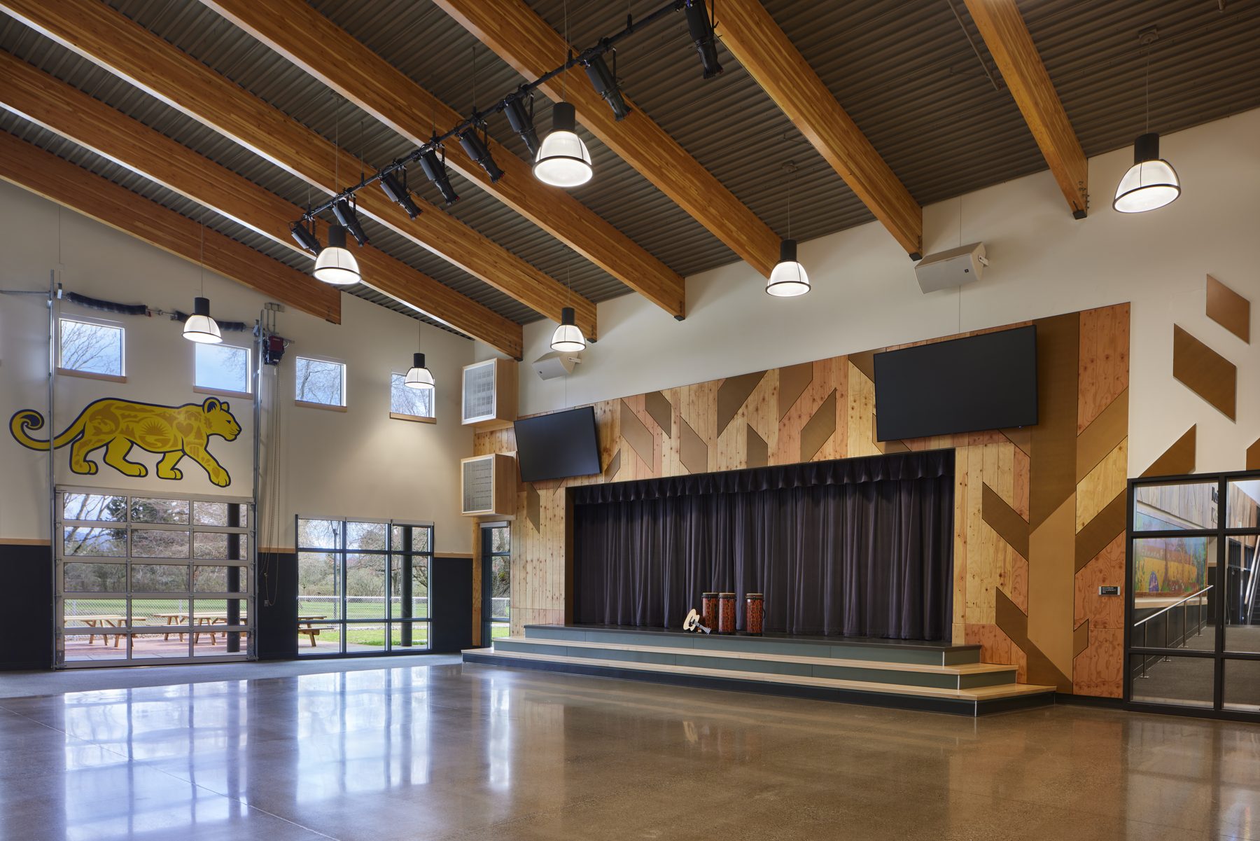 Sunnyland Elementary School commons, finish carpentry by Dawson