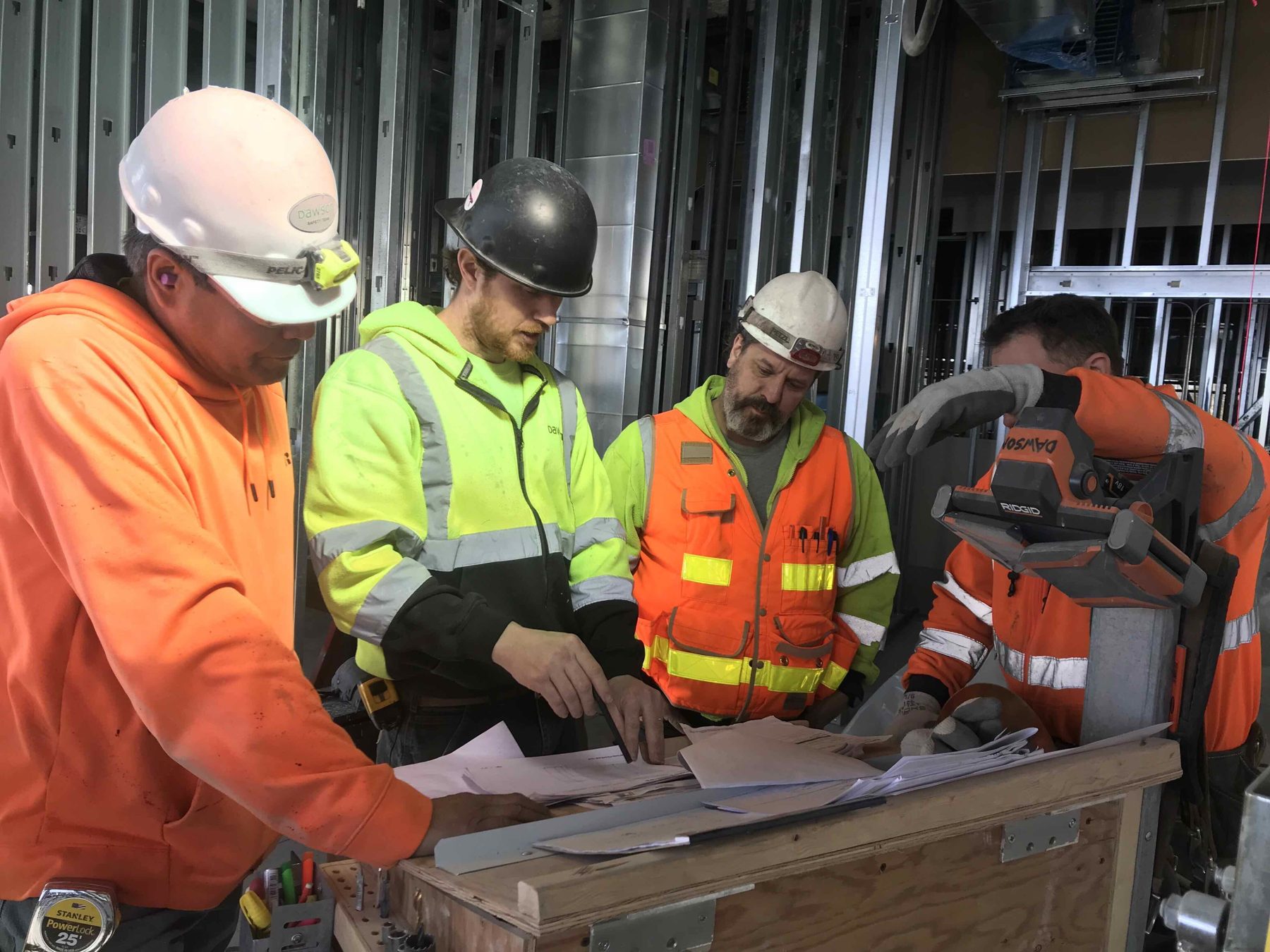 Dawson team coordinating on a job site