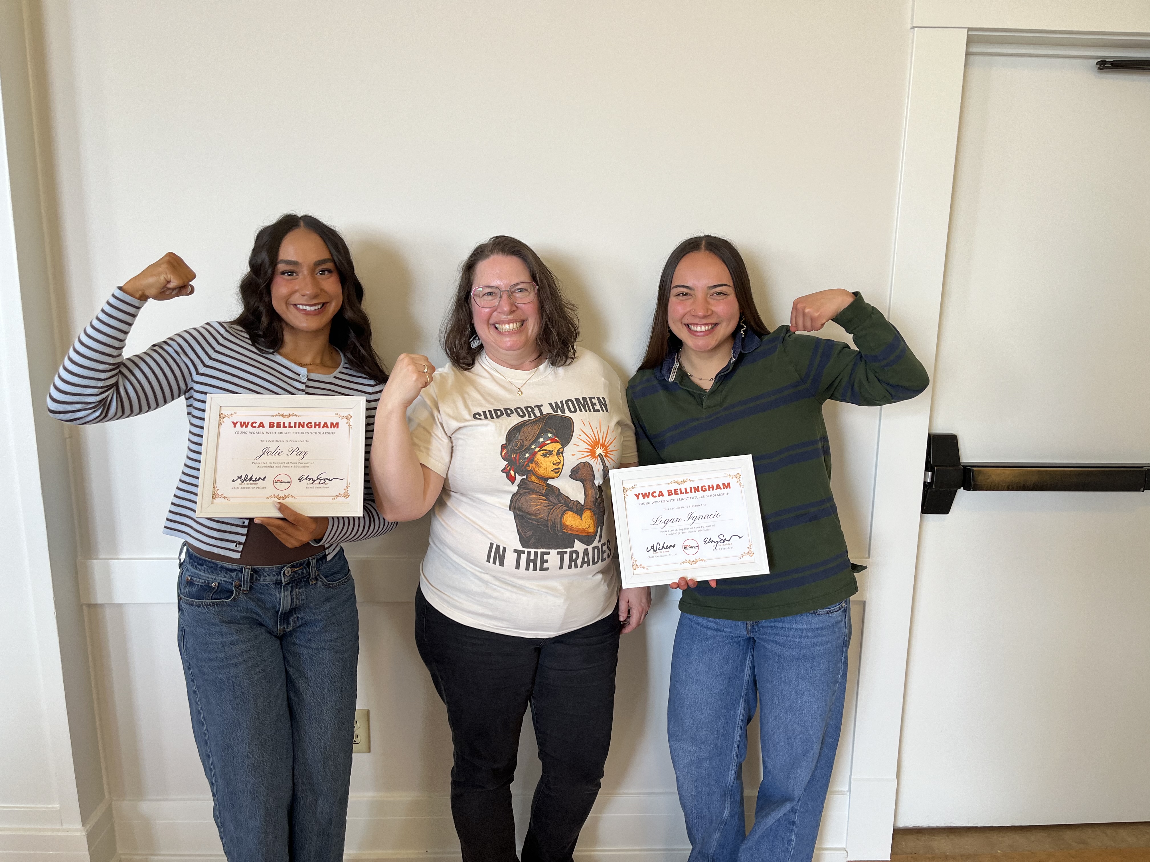 Dawson's Amber with two YWCA Young Women with Bright Futures scholarship awardees
