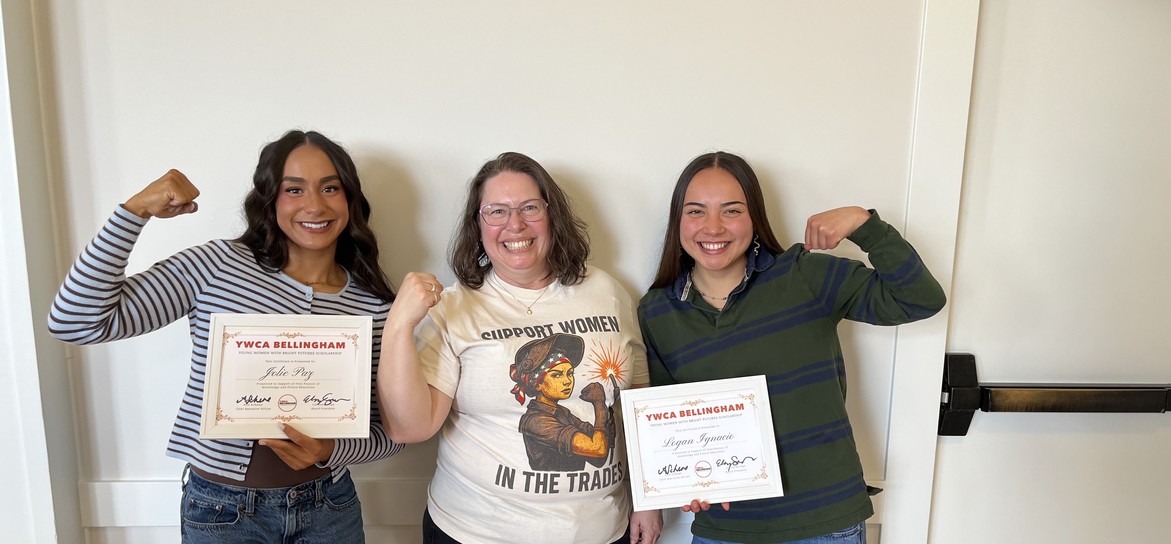 Dawson-sponsored YWCA Bellingham scholarship recipients with a Support Women in the Trades mentor