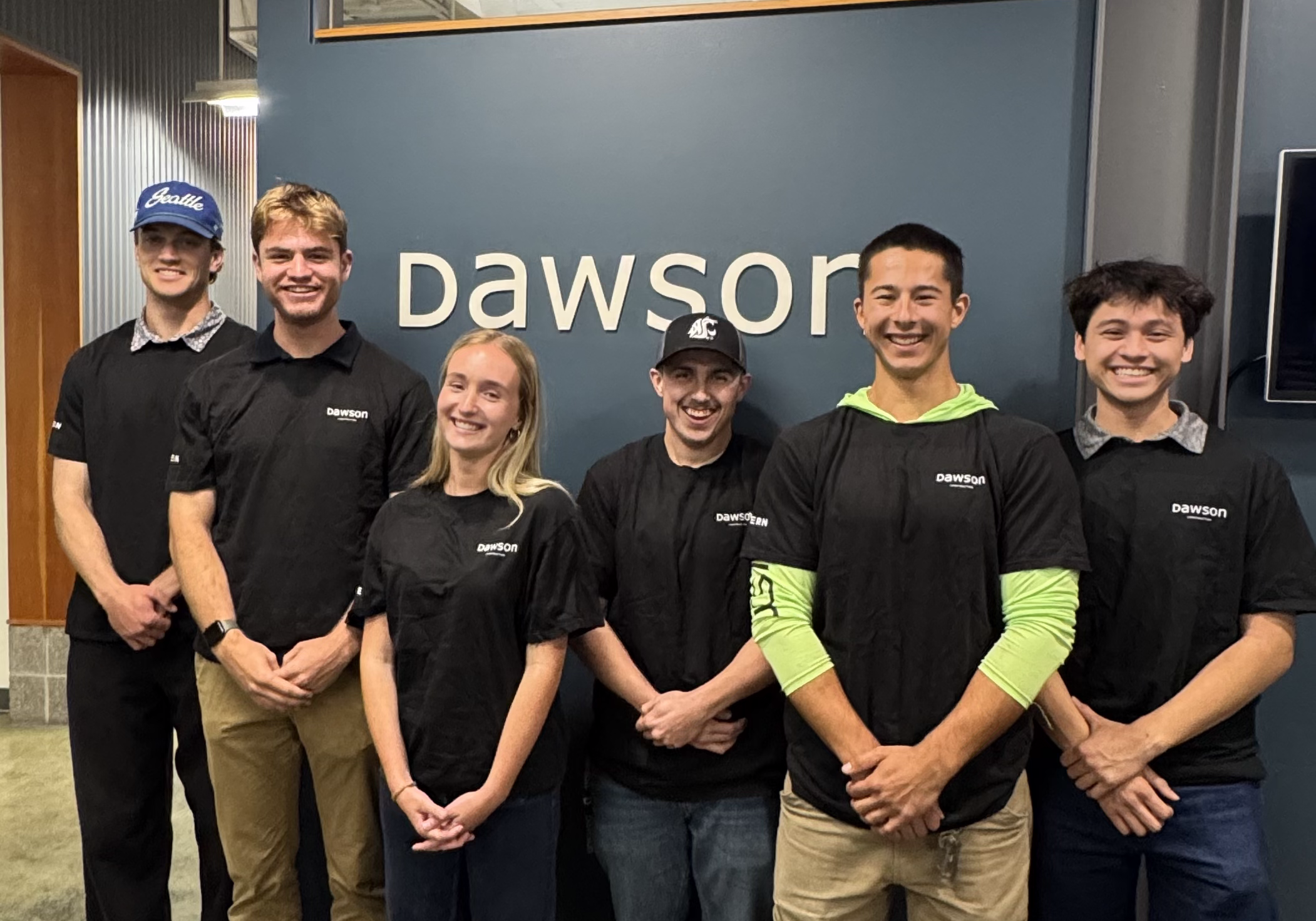 Dawson interns in the Bellingham lobby