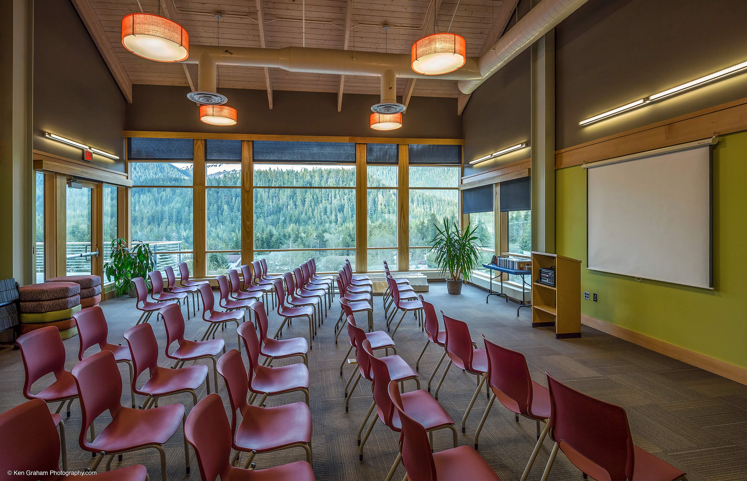 Ketchikan Public Library interior reading area - Dawson Construction