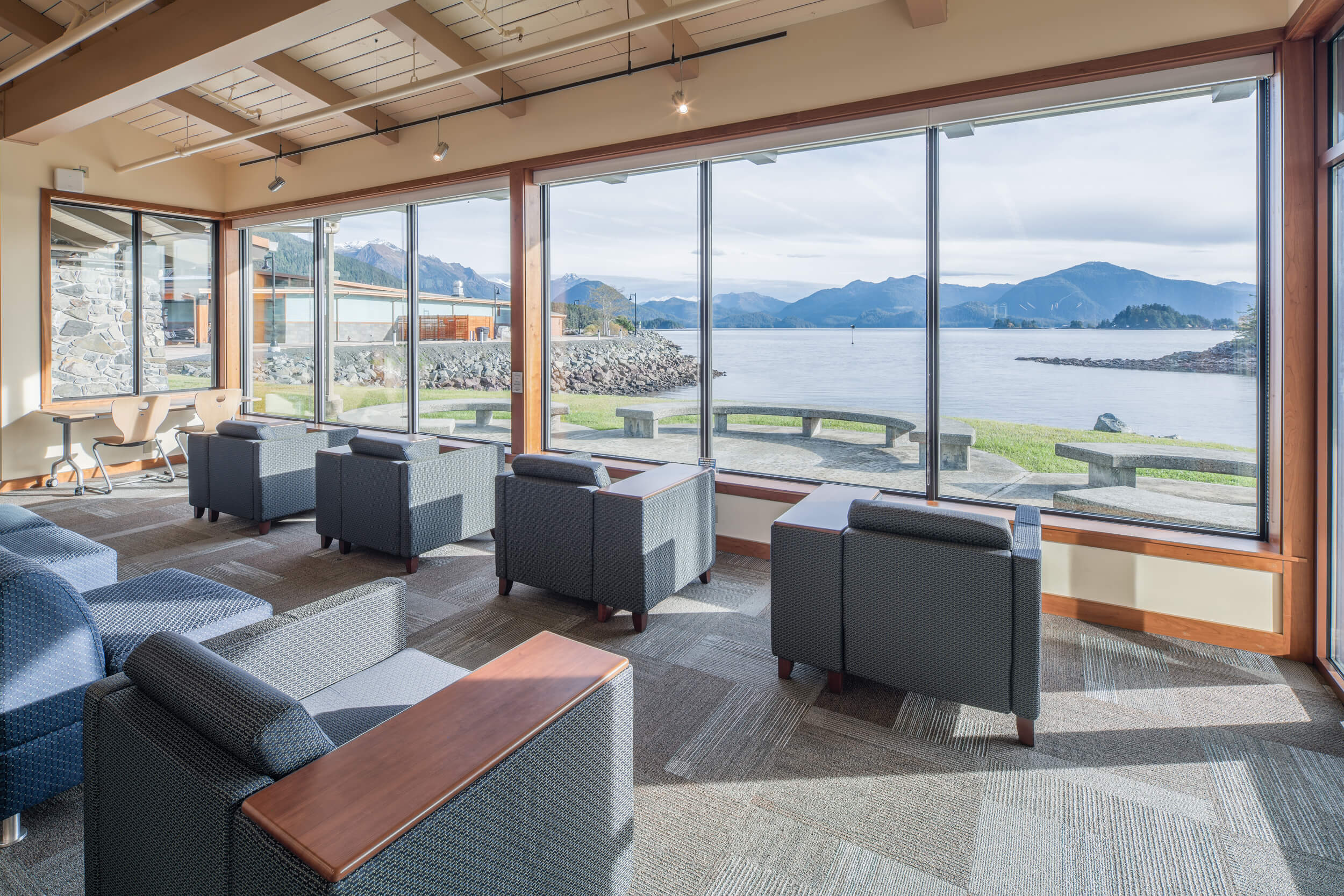 Kettleson Memorial Library panoramic harbor views - Dawson Construction