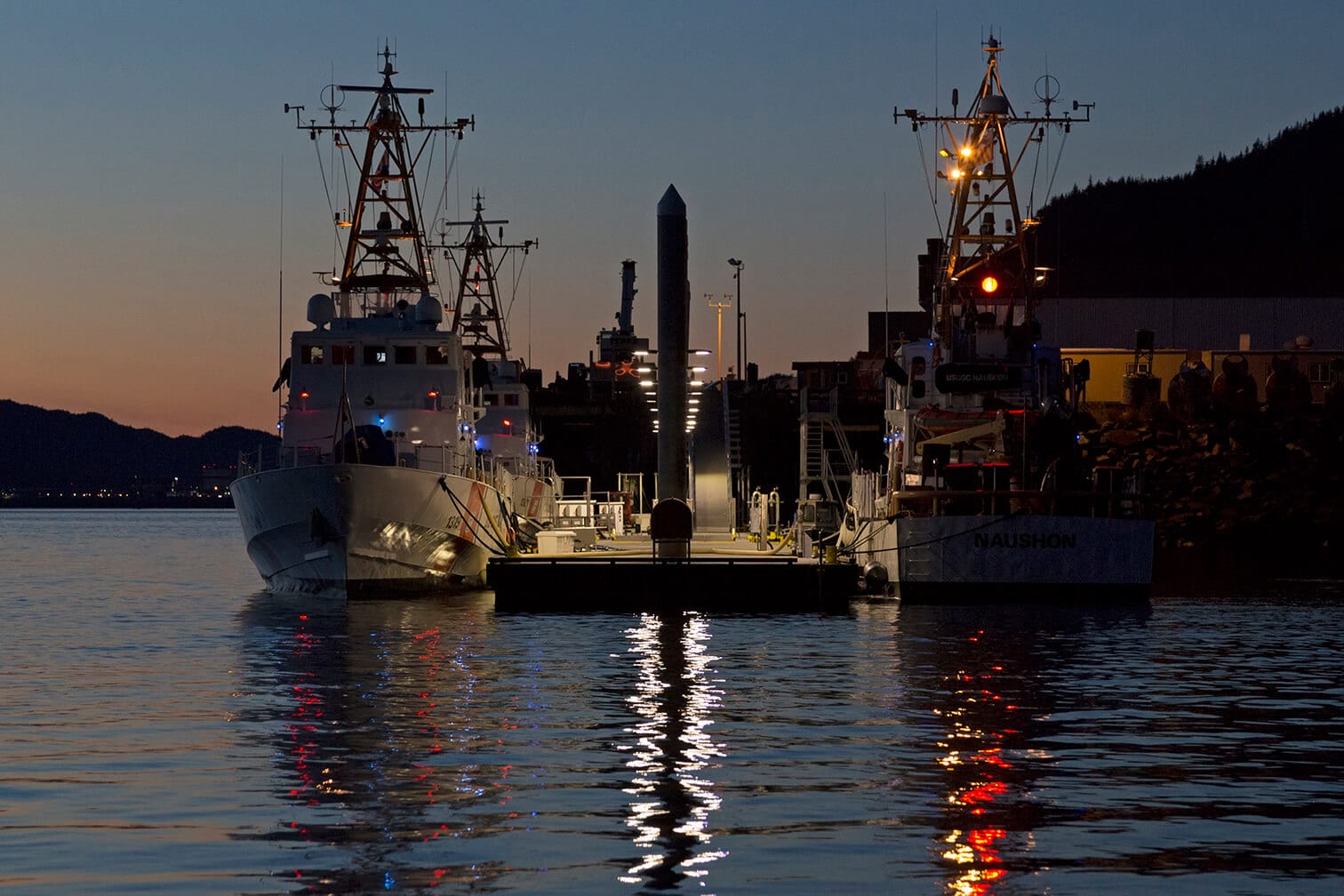 USCG Cutter Homeport at Dusk